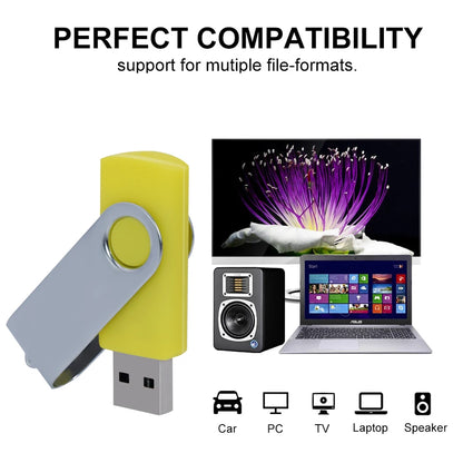 флешка usb 32GB Flash Drive 16 Giga Memory Stick Metal Jump Drive Swivel Pendrive Portable 64 128 GB cle usb 2.0 Pen Drives