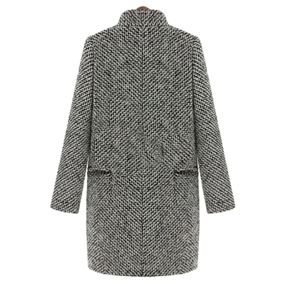 HOT!! Autumn Winter Women Coat Slim Fits Cardigan Warm Thicken Woolen Midi Coat warm woolen coat women long coat winter