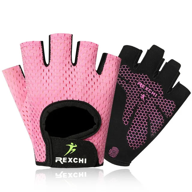 Professional Gym Fitness Gloves Power Weight Lifting Women Crossfit Workout Bodybuilding Half Finger Hand Protector 