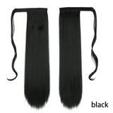 32inches Synthetic Ponytail Hair Extension Clip in Fake Wig Hairpiece Blonde Wrap Around Pigtail Long Smooth Overhead Pony Tail