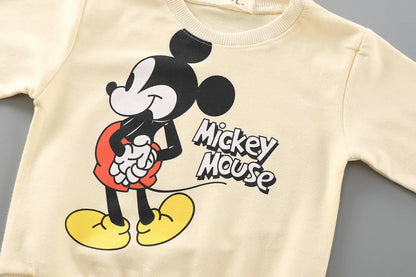 Sudadera de Minnie para niña, de primavera y otoño, holgada, de manga larga, con dibujos animados de Disney, para niños, con cuello redondo