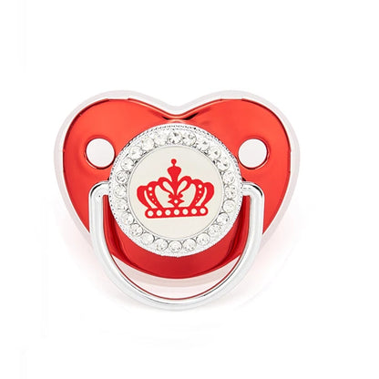 Luxury Newborn Baby Pacifier Crown Rhinestone Pacifier Infant Teether Silicone Soother Holder Dummy Baby Shower Gift 