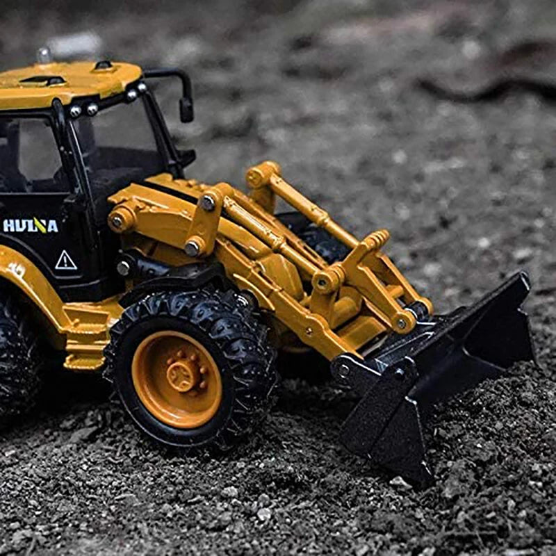 Miniaturas de metal Huina 1/50 de cargadores de coches, camiones, excavadoras, modelos de orugas, juguetes para niños, vehículos de juguete fundidos a presión.