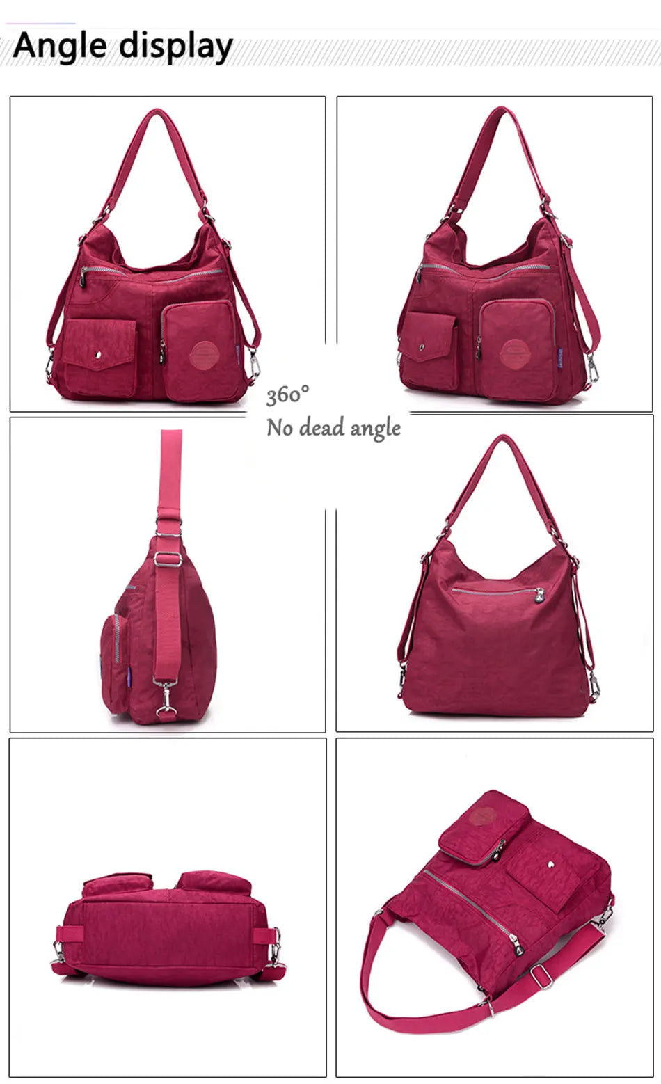 Luxury Handbags Women Bags Designer Waterproof Nylon Cloth Crossbody Bags for Women 2024 Large Capacity Lady Shoulder Bag Tote