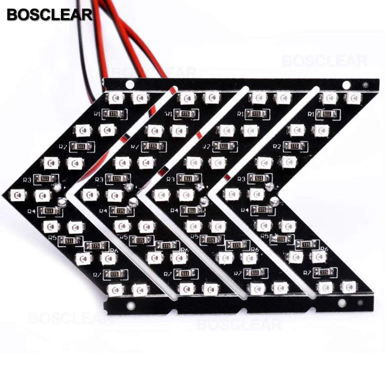 2 Pcs/lot 14 SMD LED Arrow Panel For Car Rear View Mirror Indicator Turn Signal Light Car LED Rearview Mirror Light BOSCLEAR