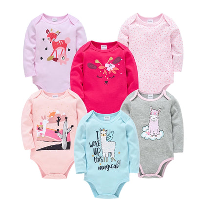Conjunto de 3/6 piezas de ropa de moda para bebés Kavkas, conjunto de algodón suave de manga larga para otoño, mono para niños y niñas, body para recién nacidos