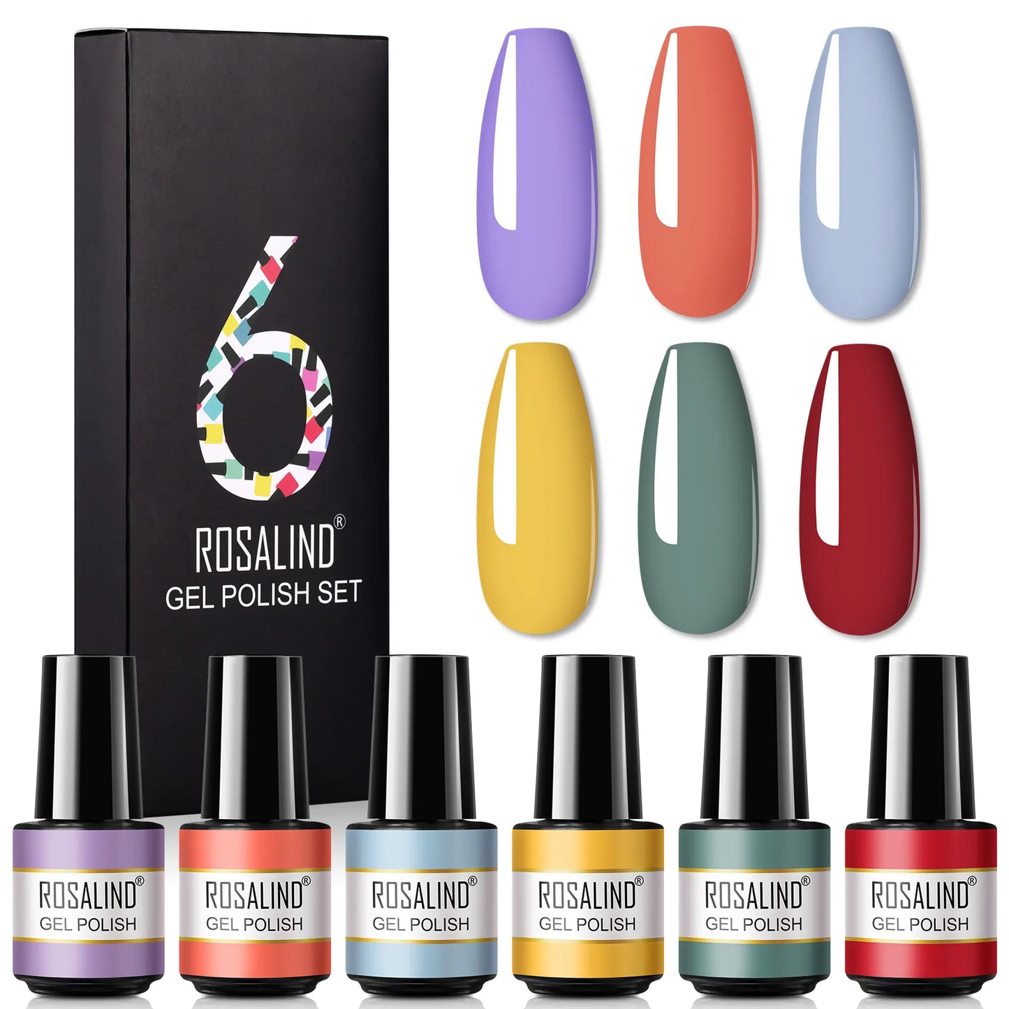 ROSALIND Nail Gel Manicure Set Hybrid Varnish Kit For Nails Art UV Lamp Semi Permanent Nail Gel Polish Set With Good Pack