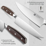 XINZUO-Juego de Cuchillos de Cocina de acero inoxidable 1,4116, herramienta de corte con mango de sándalo rojo de alta calidad, 5 uds., Alemania