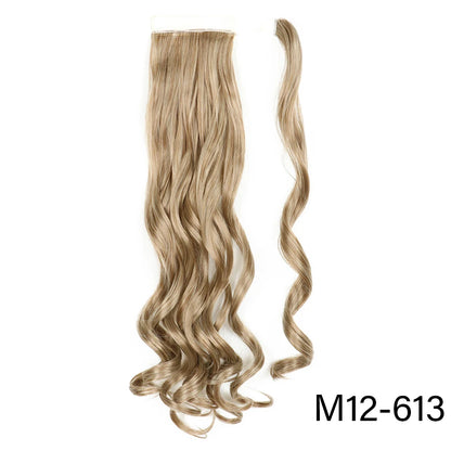 32inches Synthetic Ponytail Hair Extension Clip in Fake Wig Hairpiece Blonde Wrap Around Pigtail Long Smooth Overhead Pony Tail