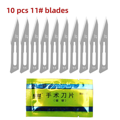 Carbon Steel Carving Metal Scalpel handle 11# 23# Engraving Craft knive Non-Slip Surgical Scalpel Knife Paper Cutting Tool Knife