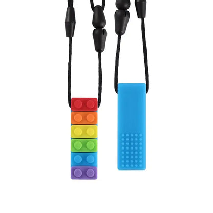 Collar sensorial para masticar, paquete de colgante de silicona para masticar, juguete de entrenamiento y desarrollo para bebés en dentición, autismo y ansiedad.