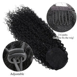 Extensões de rabo de cavalo cacheado longo 80cm aplique sintético com cordão e clip water wave