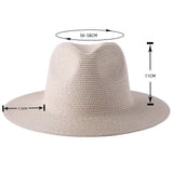 56-58-59-60CM New Natural Panama Soft Shaped Straw Hat Summer Women's/Men's Wide Brim Beach Sun Cap UV Protection Fedora Hat