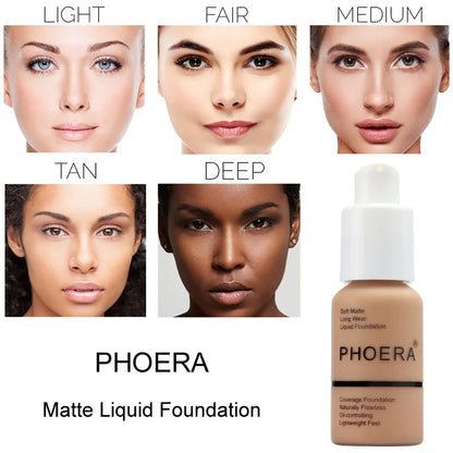 30ml phoera fundação base de maquiagem creme mineral toque branqueamento corretivo macio fosco óleo-controle ofertas quentes fundação tslm1