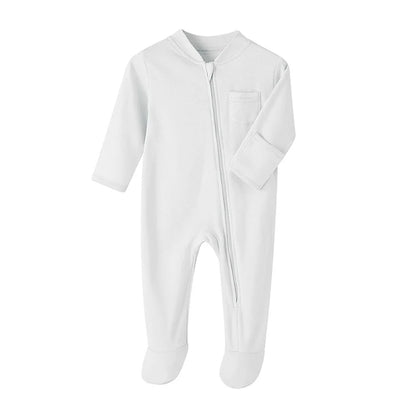 100% Cotton Newborn Baby Clothes Solid Color Jumpsuit Rompers Zipper Infant Boys Girls Spring Bottoming Shirt Jumpsuits Footed