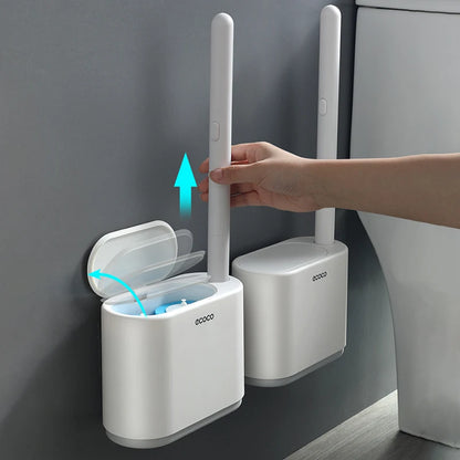 IZEFS Disposable Toilet Brush With Cleaning Liquid Wall-Mounted Cleaning Tool For Bathroom Replacement Brush Head Wc Accessories