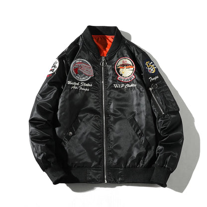 New MA1 men jacket Embroidered Outwear Pilot flight Slim fit patch jackets Autumn thin jacket And Winter warmcoat Motorcycle jac