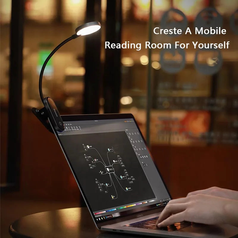 Baseus Led Desk Lamp Clip-On Night Light Reading Computer Keyboard illuminated Eye Protection Lamp With USB Charging For Bedroom