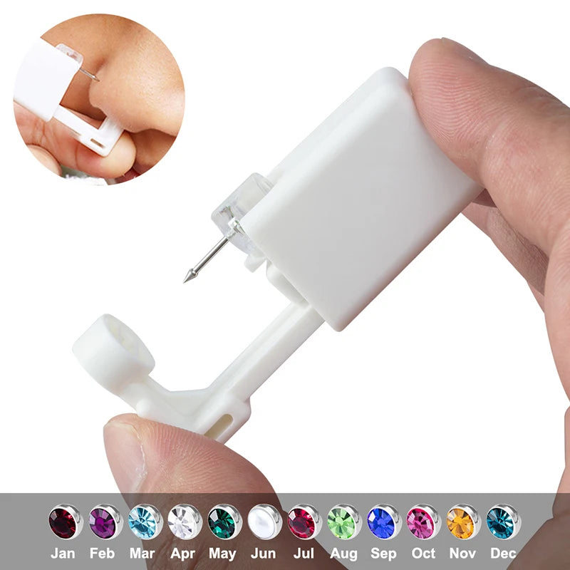 1 Unit Disposable Safe Sterile Piercing Unit For CZ Nose Studs Piercing Gun Piercer Tool Machine Kit Earring Stud Body Jewelry