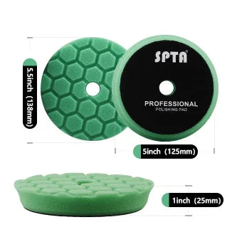 (Bulk Sales) SPTA 3"(80mm)/5"(125mm)/6"(150mm) Hex-Logic Car Sponge Polishing Buffing Pads For DA/RO/GA Auto Buffer Polisher