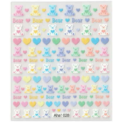 42Model Sticker Nail Decal 3D Adhesive Patch,Smile/Animal/Flower Nail Art Decorations Manicure Sticker Easter Day Design Decal-
