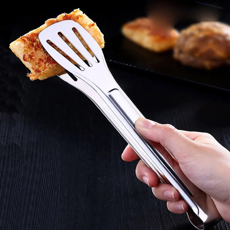 Pinzas de acero inoxidable para alimentos, utensilios de cocina, herramienta de cocina para bufé, pinza anticalor para pan, pinza para repostería, para postres, ensaladas y barbacoas.