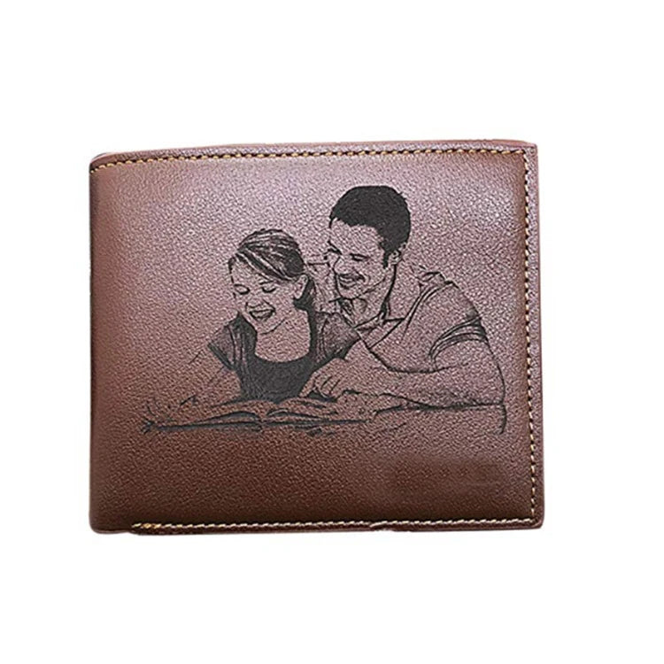 Personalized Wallets Men High Quality PU Leather for Him Engraved Wallets Men Short Purse Custom Photo Wallet Luxury Men Gift