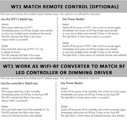 Tuya CCT LED Strip Dimmer Switch 12V DC Wireless 2.4G RF WW CW Controller Work with Smart Life Google Assistant 2 Channel WT1