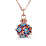 Mexico Music Ball Hollow Zircon Pendant Vintage Perfume Locket Necklace Aromatherapy Diffuser Sweater Chain For Women Jewelry