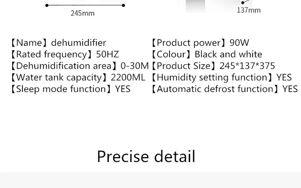 2.2L Intelligent Remote Dehumidifier Air Dryer Purifier Humidity-control Defrost Automatic Shut-down Moisture Absorption Machine