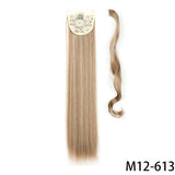 32inches Synthetic Ponytail Hair Extension Clip in Fake Wig Hairpiece Blonde Wrap Around Pigtail Long Smooth Overhead Pony Tail