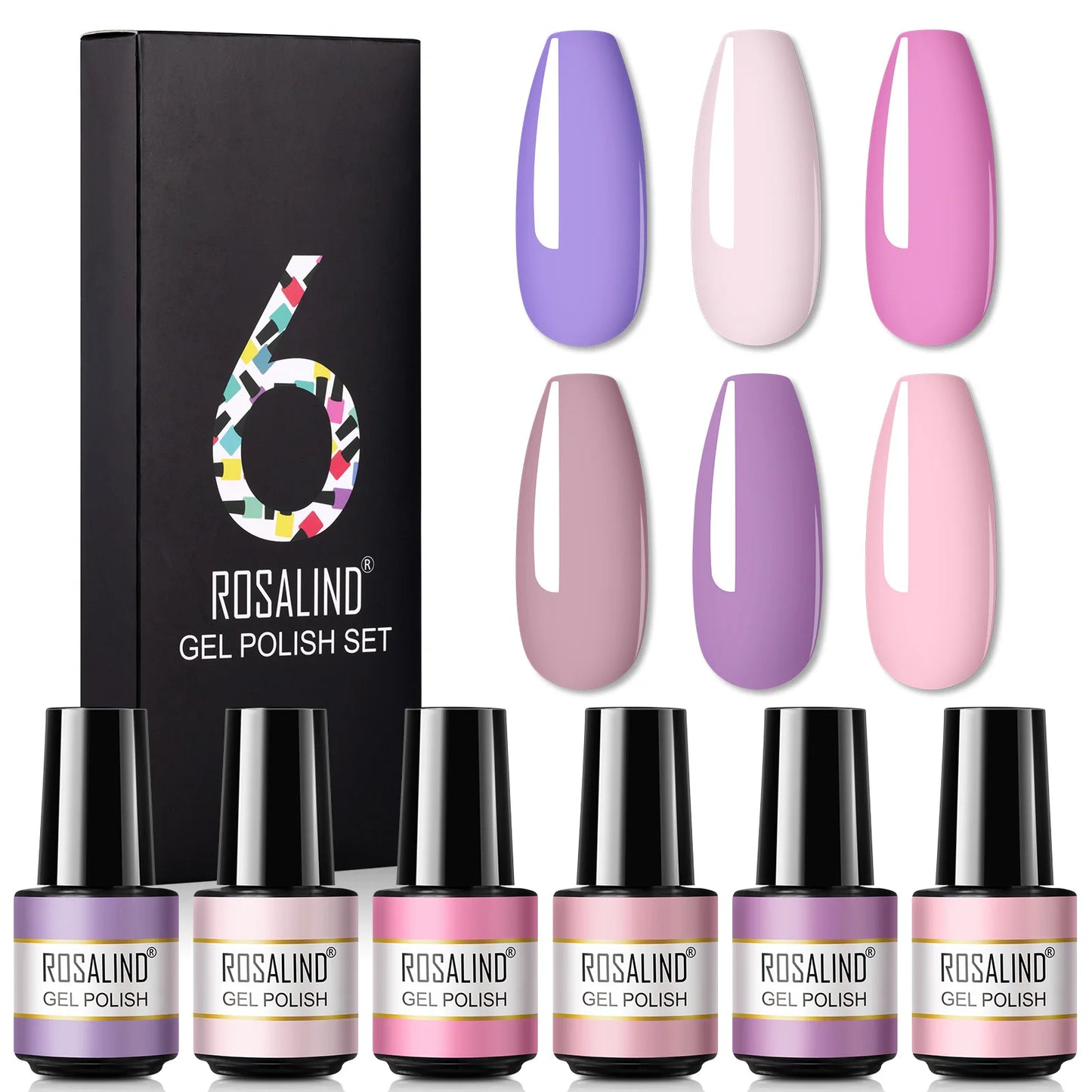 ROSALIND Nail Gel Manicure Set Hybrid Varnish Kit For Nails Art UV Lamp Semi Permanent Nail Gel Polish Set With Good Pack