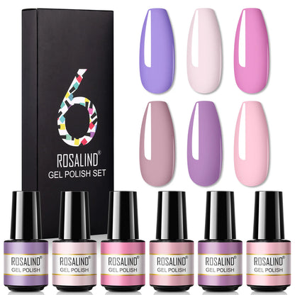 ROSALIND Nail Gel Manicure Set Hybrid Varnish Kit For Nails Art UV Lamp Semi Permanent Nail Gel Polish Set With Good Pack