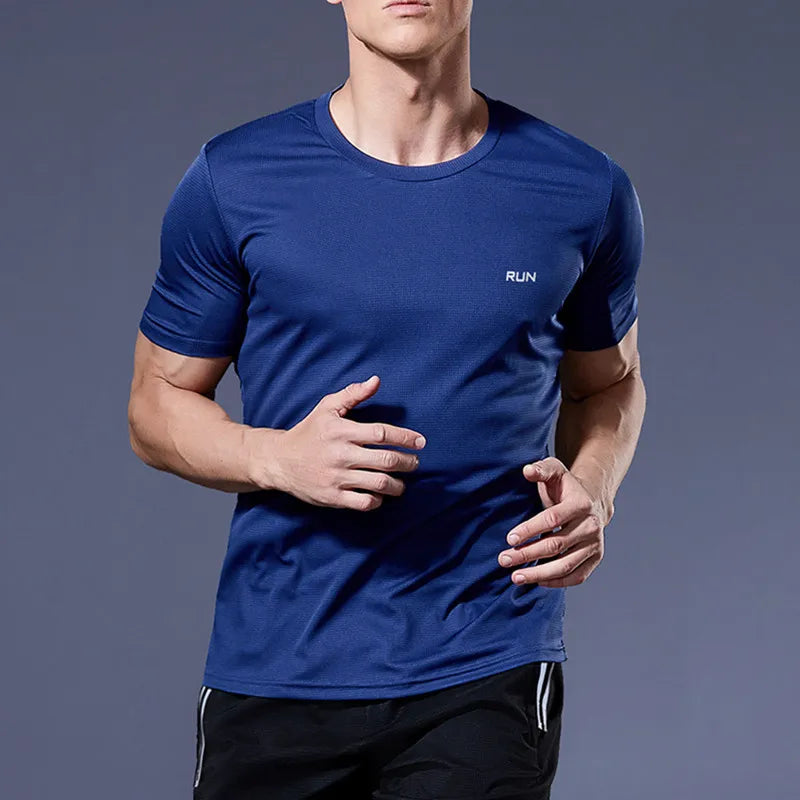 Long and Short-Sleeved T-Shirt Fitness Sports Tops Morning Running Ice Silk Quick Dry Outdoor Mountaineering Gym Clothing Men