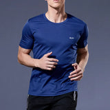 Long and Short-Sleeved T-Shirt Fitness Sports Tops Morning Running Ice Silk Quick Dry Outdoor Mountaineering Gym Clothing Men