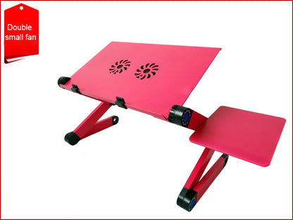 Adjustable Laptop Desk Stand Cooler fan Portable Ergonomic Lapdesk For Bed Sofa PC Notebook Table Desk With Mouse Pad Aluminum