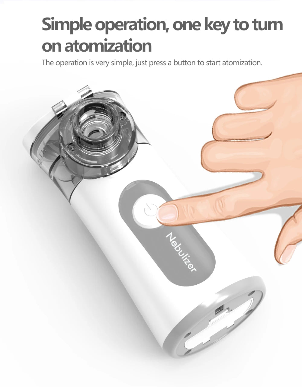 Handheld Portable Autoclean Inhale Nebulizer Mesh Atomizer Silent Inhaler Nebuliser Inhalator for Kids Portable Nebulizer