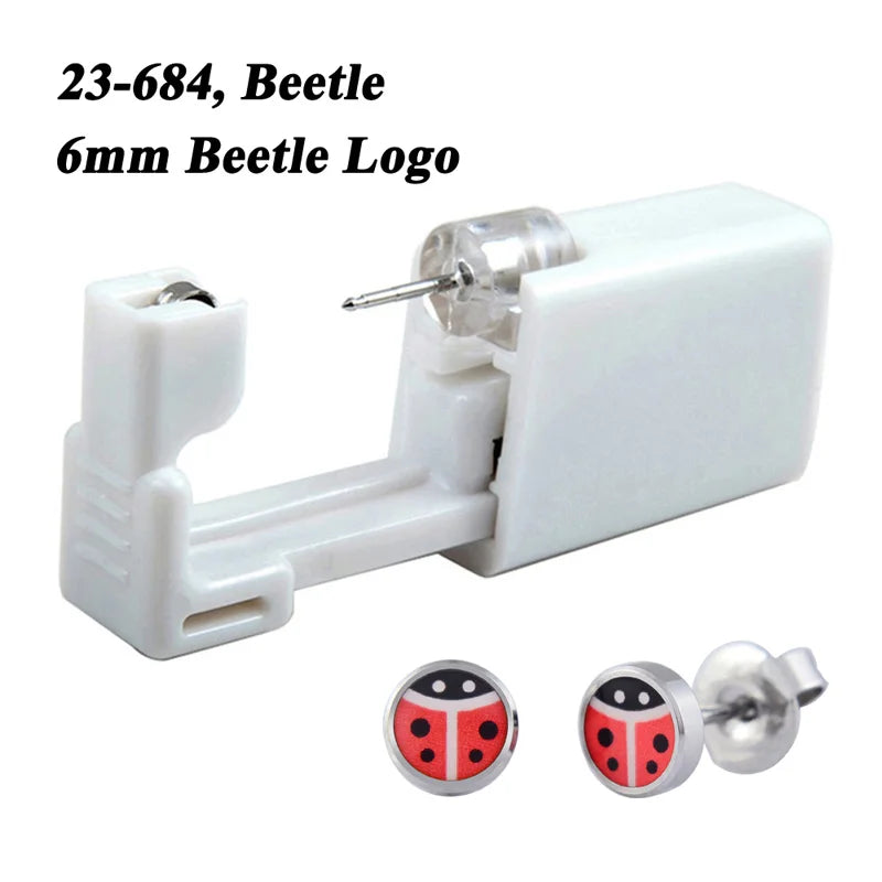 1 peça 316l aço cirúrgico descartável esterilizado unidades de piercing de orelha ferramentas de arma com brinco de cristal cz joias de piercing corporal