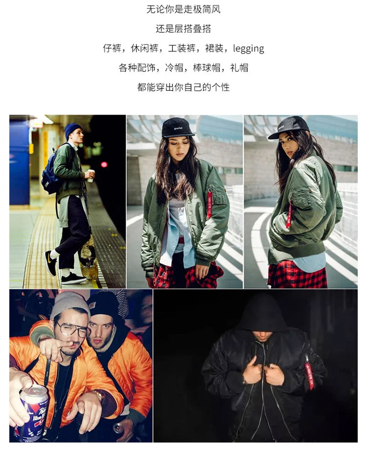 New MA1 men jacket Embroidered Outwear Pilot flight Slim fit patch jackets Autumn thin jacket And Winter warmcoat Motorcycle jac