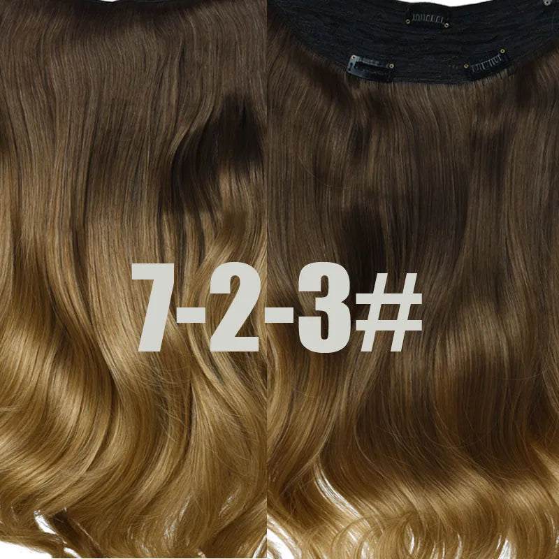Extensões de cabelo ondulado com mola clip in 60 cm premium sintético resistente ao calor 190g