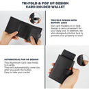 YATBEST Card Holder Wallet  Slim Minimalist Pop Up Leather Men Wallets RFID Blocking Metal Bank Card Case with Coins Pocket
