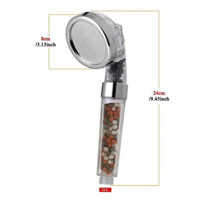 Z&L Bathroom Pressurized Anion Mineral Balls 3 Modes Adjustable High Pressure Hand Filter Spa Shower Head Set with Hose Bracket