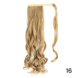 32inches Synthetic Ponytail Hair Extension Clip in Fake Wig Hairpiece Blonde Wrap Around Pigtail Long Smooth Overhead Pony Tail