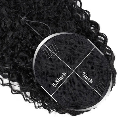 Extensões de rabo de cavalo encaracolado clipe em cordão sintético peruca de rabo de cavalo longo 32 Polegada onda de água afro rabo de cavalo feminino falso