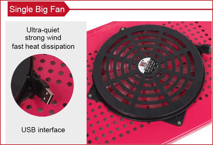 Adjustable Laptop Desk Stand Cooler fan Portable Ergonomic Lapdesk For Bed Sofa PC Notebook Table Desk With Mouse Pad Aluminum