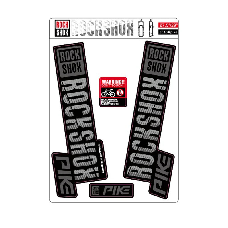 Calcomanías rockshox PIKE 2018, pegatinas para horquilla delantera de bicicleta de montaña, calcomanías para horquilla delantera de bicicleta MTB, pegatinas PIKE
