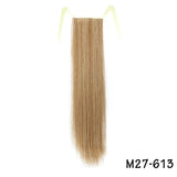 32inches Synthetic Ponytail Hair Extension Clip in Fake Wig Hairpiece Blonde Wrap Around Pigtail Long Smooth Overhead Pony Tail