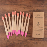 Children 10 Pieces Colorful Bamboo Toothbrush Nylon Bristle Eco Paint Toothbrush Kids Arosse a Dent Bambou Vegan Tooth Dental