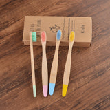 Children 10 Pieces Colorful Bamboo Toothbrush Nylon Bristle Eco Paint Toothbrush Kids Arosse a Dent Bambou Vegan Tooth Dental