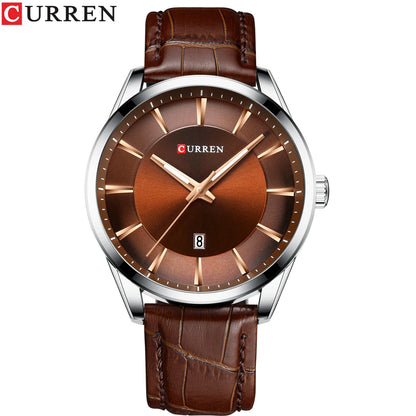 CURREN Quartz Watches for Men Leather Strap Male Wristwatches Top Luxury Brand Business Men's Clock 45 mm Reloj Hombres